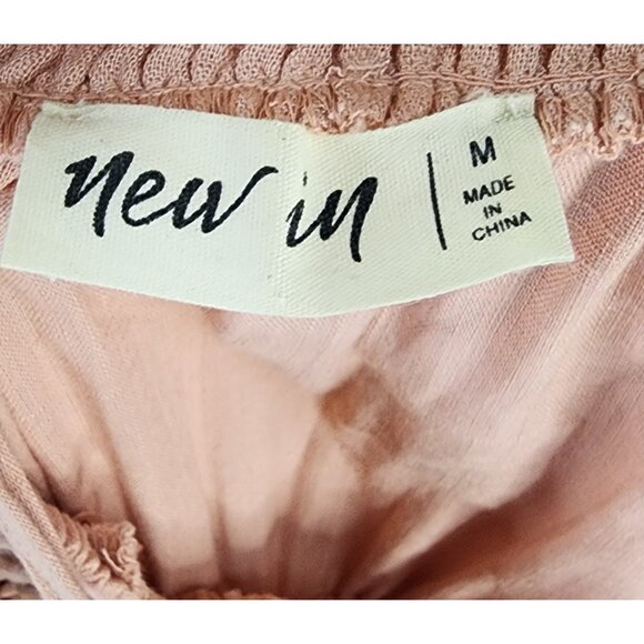 New In Jumpsuit Womens Medium Pink Linen Blend Sleeveless Tie Waist Wide Leg - Picture 3 of 12